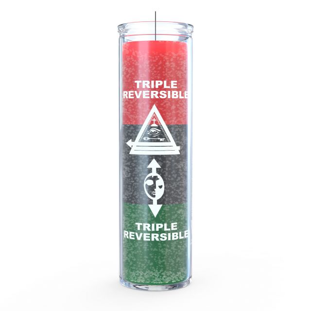 Triple Reversible Candle - Red/Black/Green - 7 Day