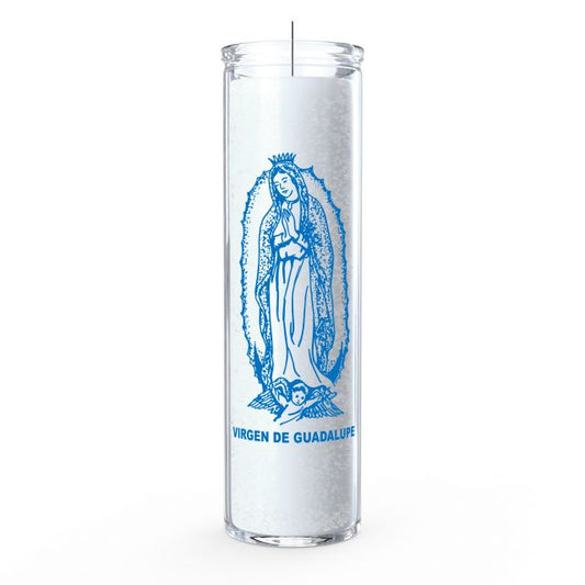 Virgen De Guadalupe Candle - White - 7 Day