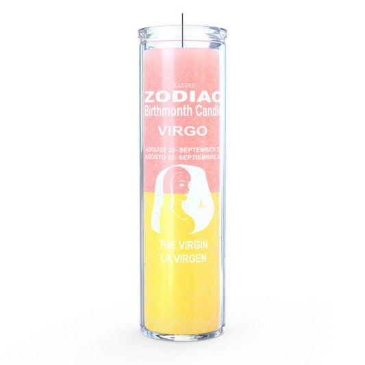 Virgo Zodiac Candle - Yellow/Pink - 7 Day