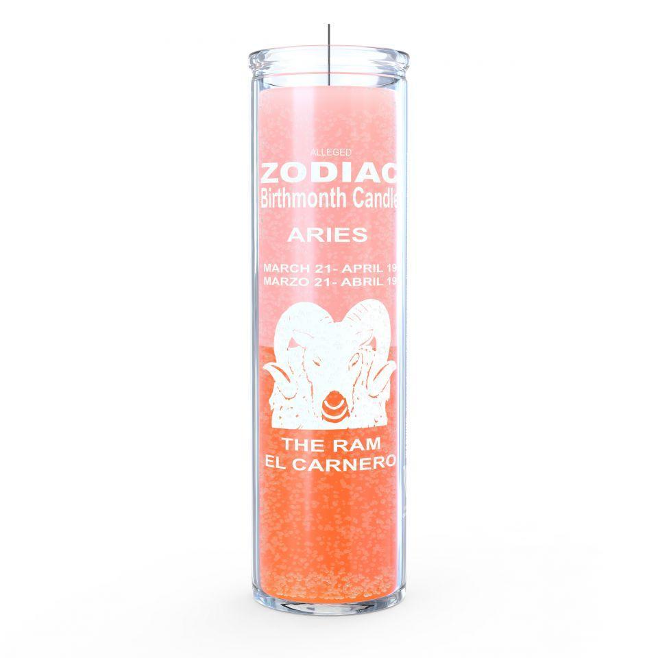 Aries Candle - Pink/ Orange - 7 Day