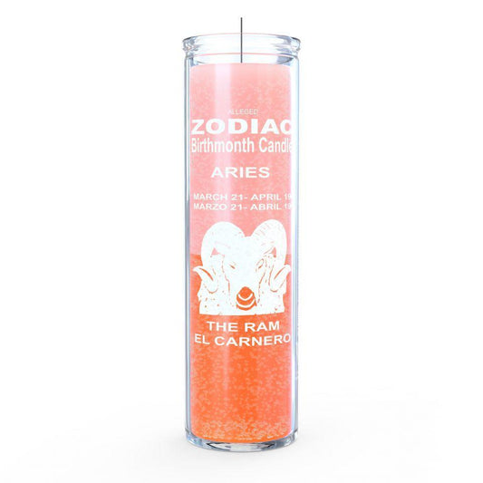 Aries Candle - Pink/ Orange - 7 Day
