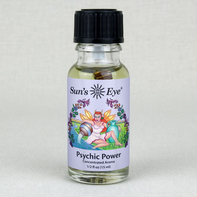 A person looking up at the sky while holding a bottle of Psychic Power Oil